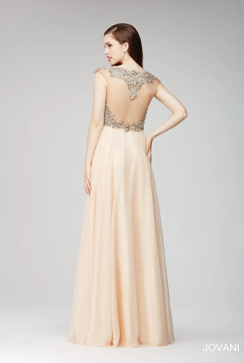 Jovani Champange Prom Gala Dress 22037