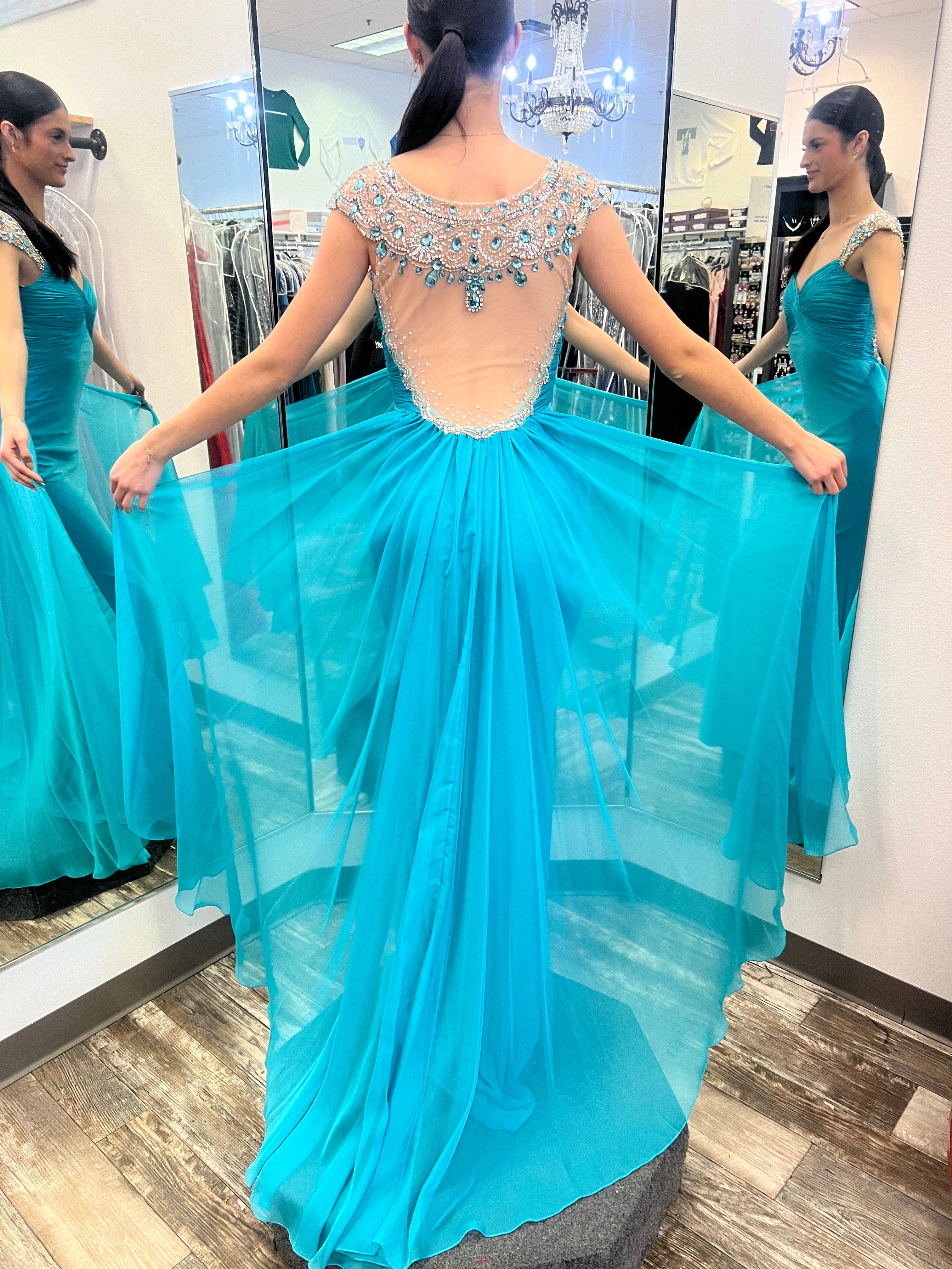 Sherri Hill Turquoise PROM Dress 11172