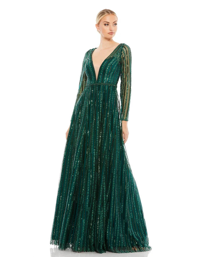 Mac Duggal Emerald Midnight Mother's Gala Dress 11184 Couture