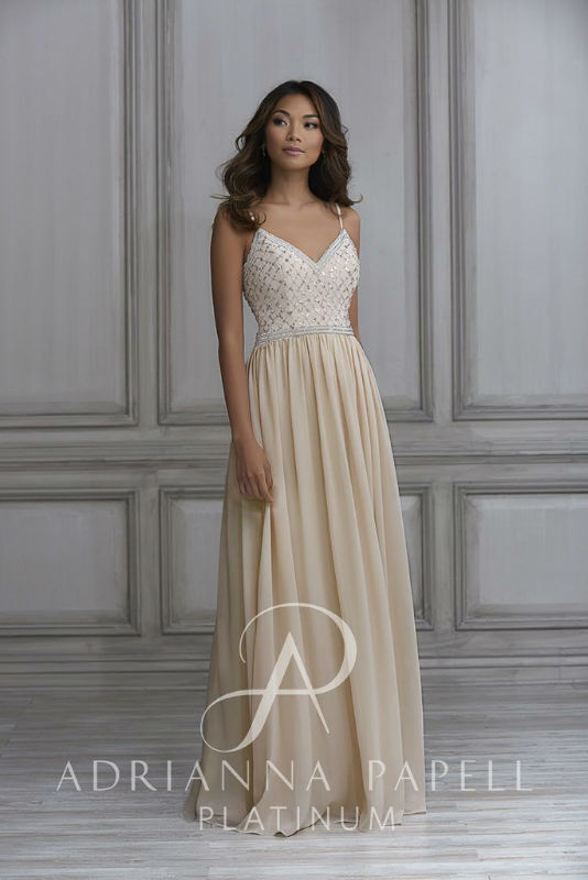 Adrianna Papell Platinum Bridesmaid Dress Style 40104